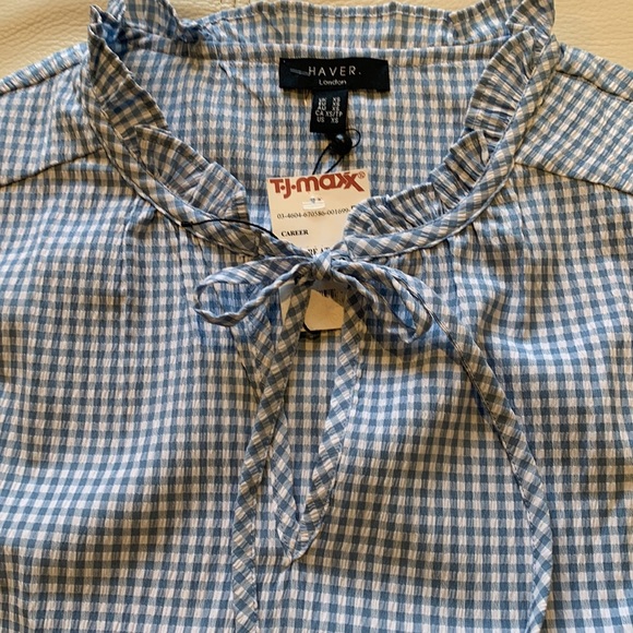 London Blouse ,short sleeves ,blue & white size XS - Picture 7 of 10